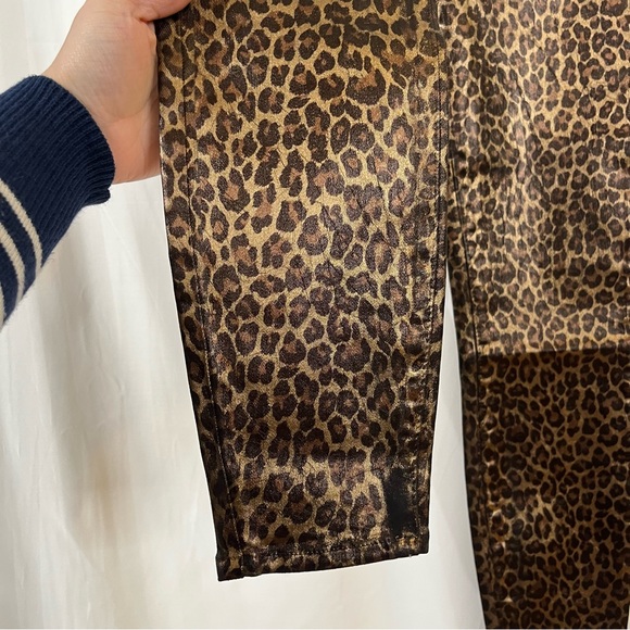 L'AGENCE Margot High Rise Foil Cheetah Print Skinny Jeans Black Size 24 NWT - Picture 9 of 14